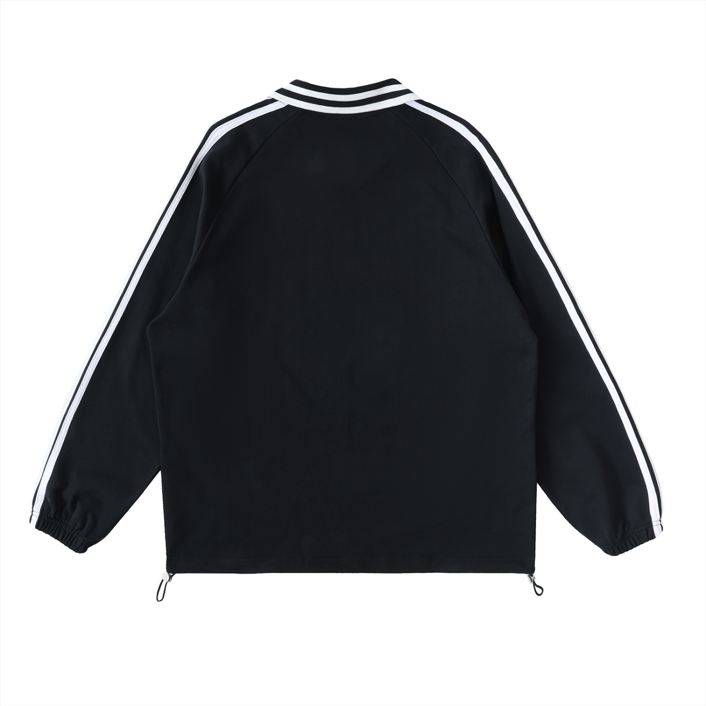Risen Retro Monogram Contrast Striped Lapel Collar Sweatshirt