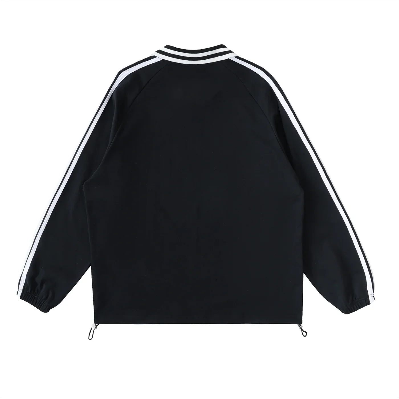 Sweat-shirt Risen Retro à monogramme et rayures contrastées, col à revers