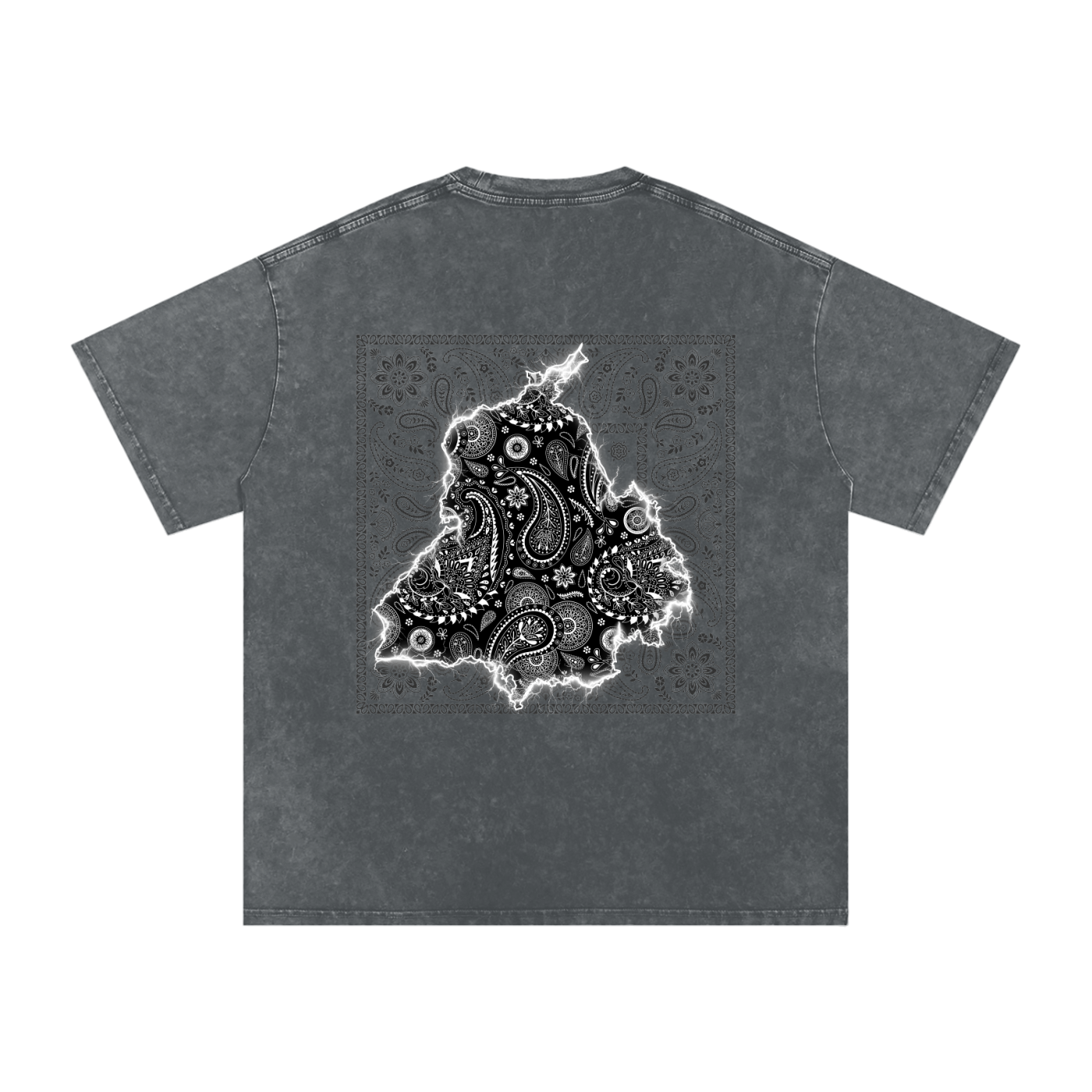 Panjab Bandana Flash X RisenRetro Snow Washed Oversized Cotton T-Shirt