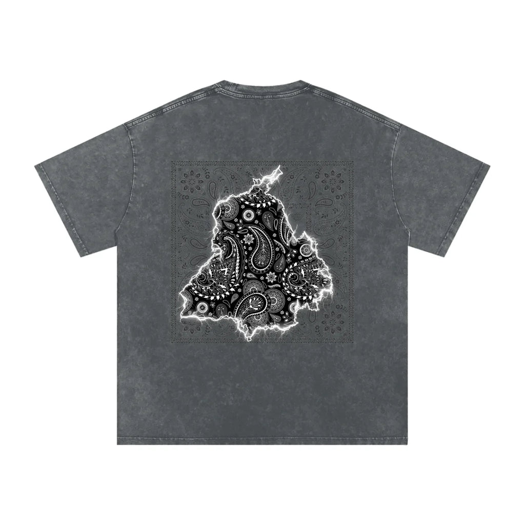 Panjab Bandana Flash X RisenRetro Snow Washed Oversized Cotton T-Shirt