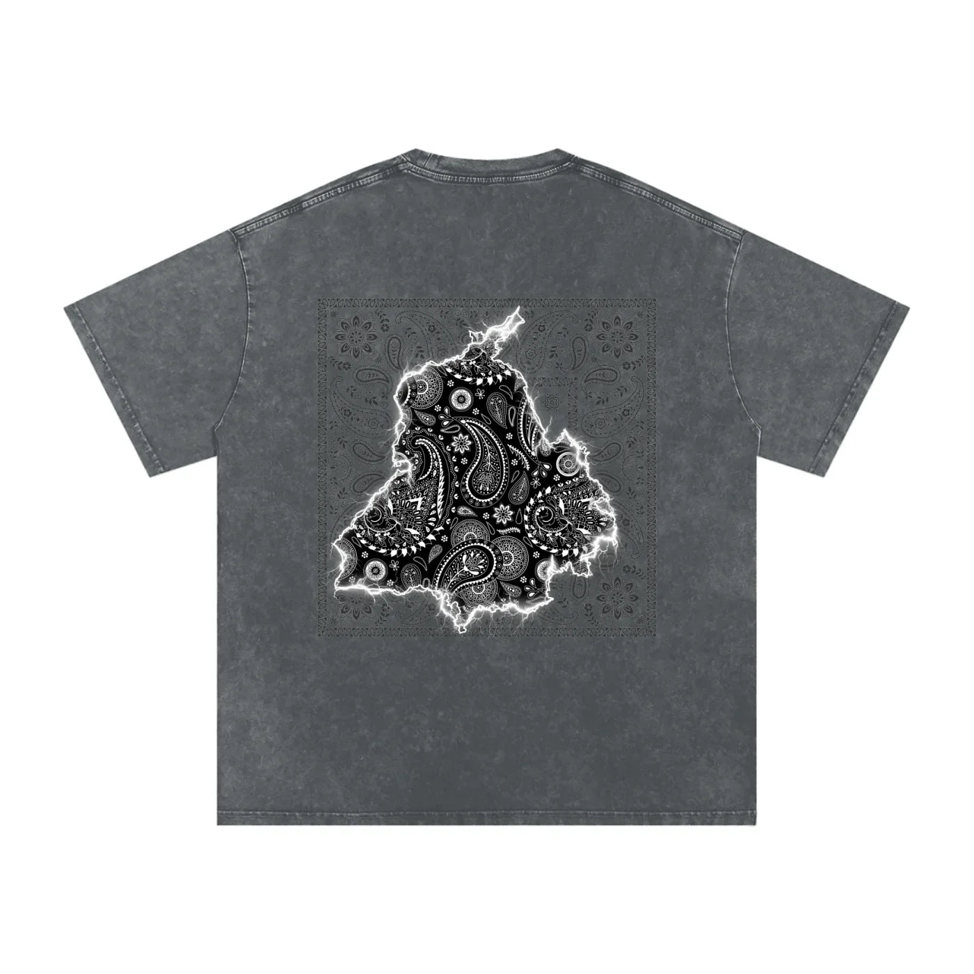 Panjab Bandana Flash X RisenRetro Snow Washed Oversized Cotton T-Shirt