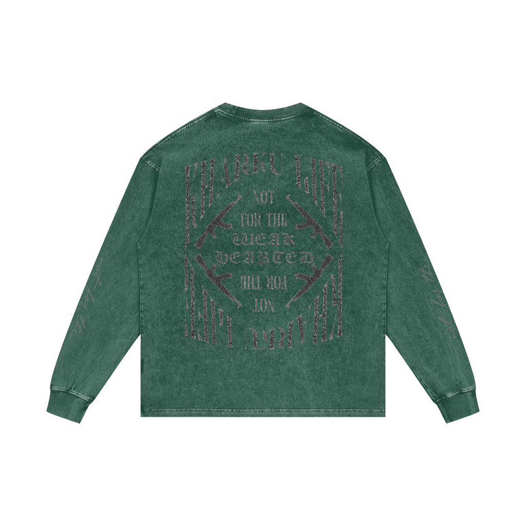 KHARKU LIFE | RISENRETRO | Acid Wash Oversize Long Sleeve T-Shirt