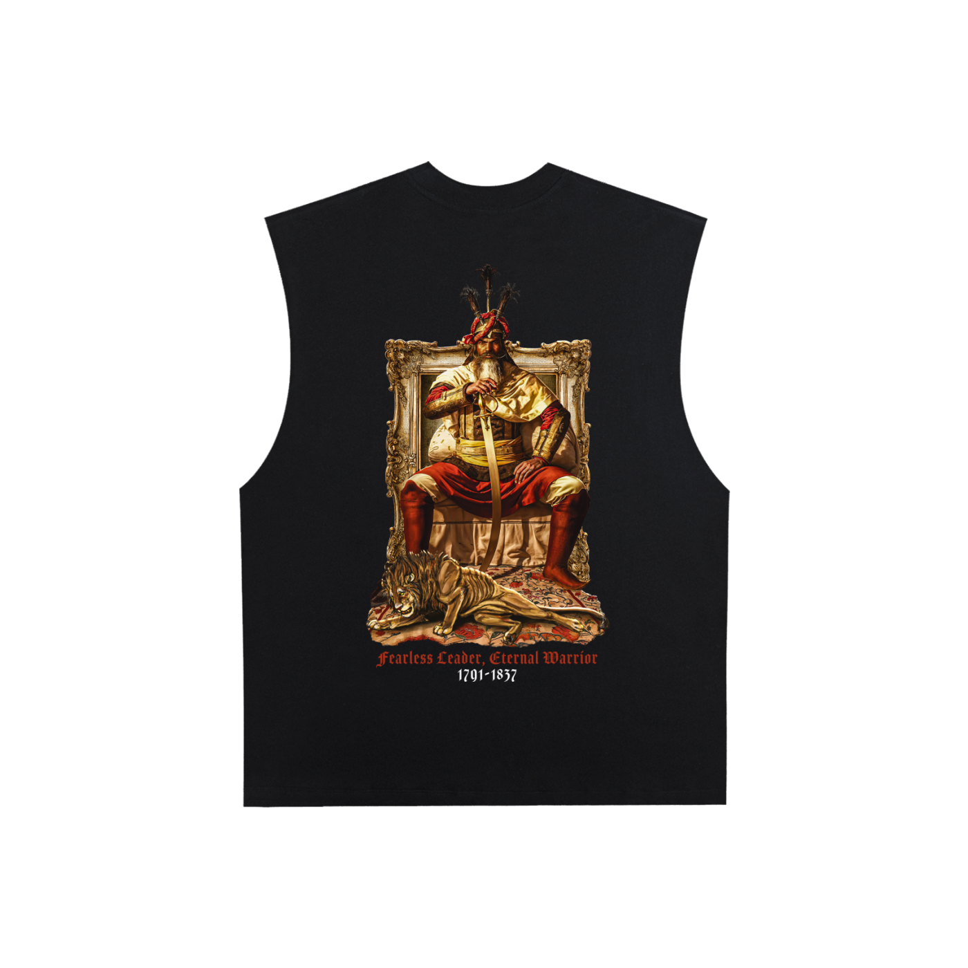 Hari Singh Nalwa Shastran ke adheen Hai Raj  X Risen Retro Raw Edge Cotton Tank Top