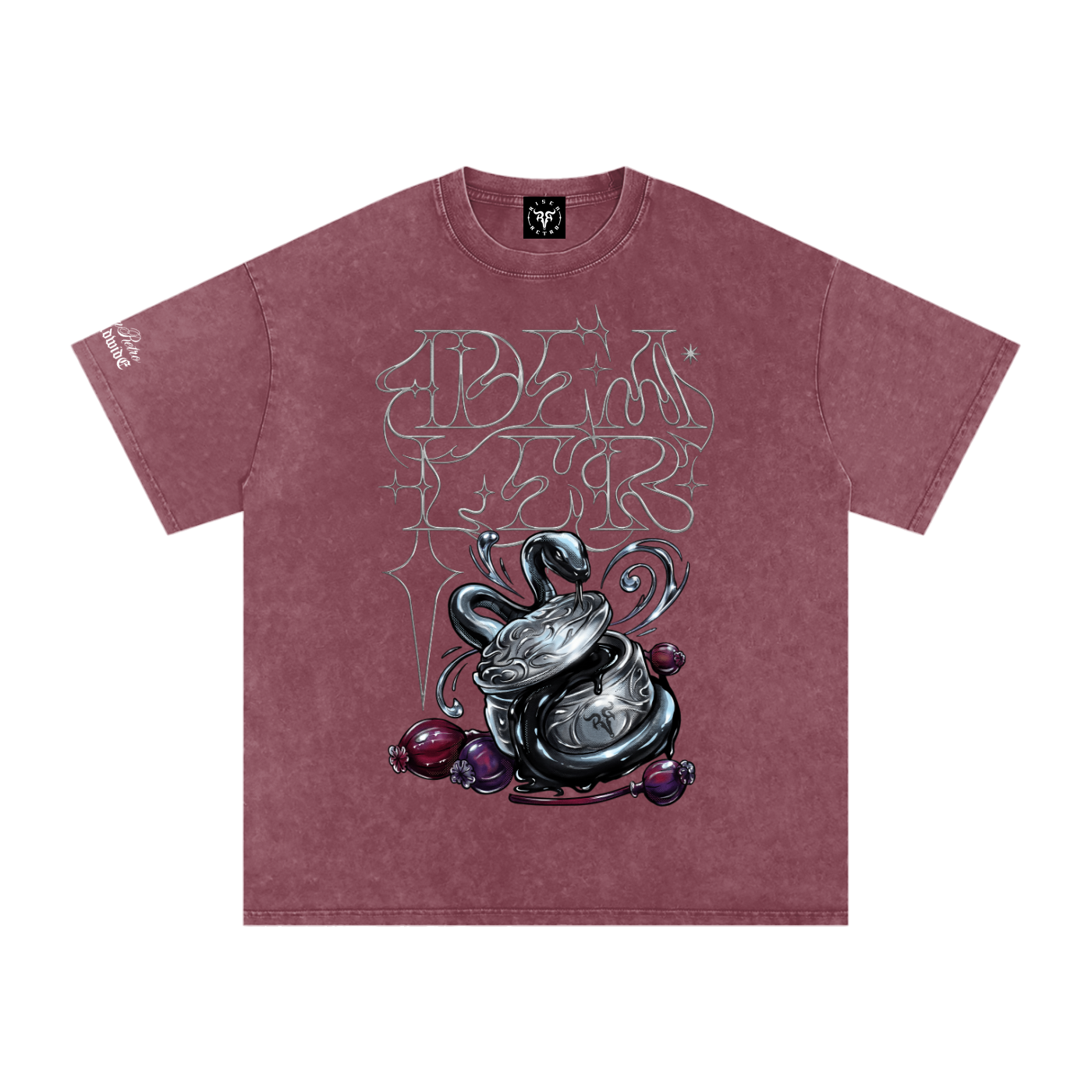 DEALER x RISEN RETRO Snow Washed Oversized Cotton T-Shirt