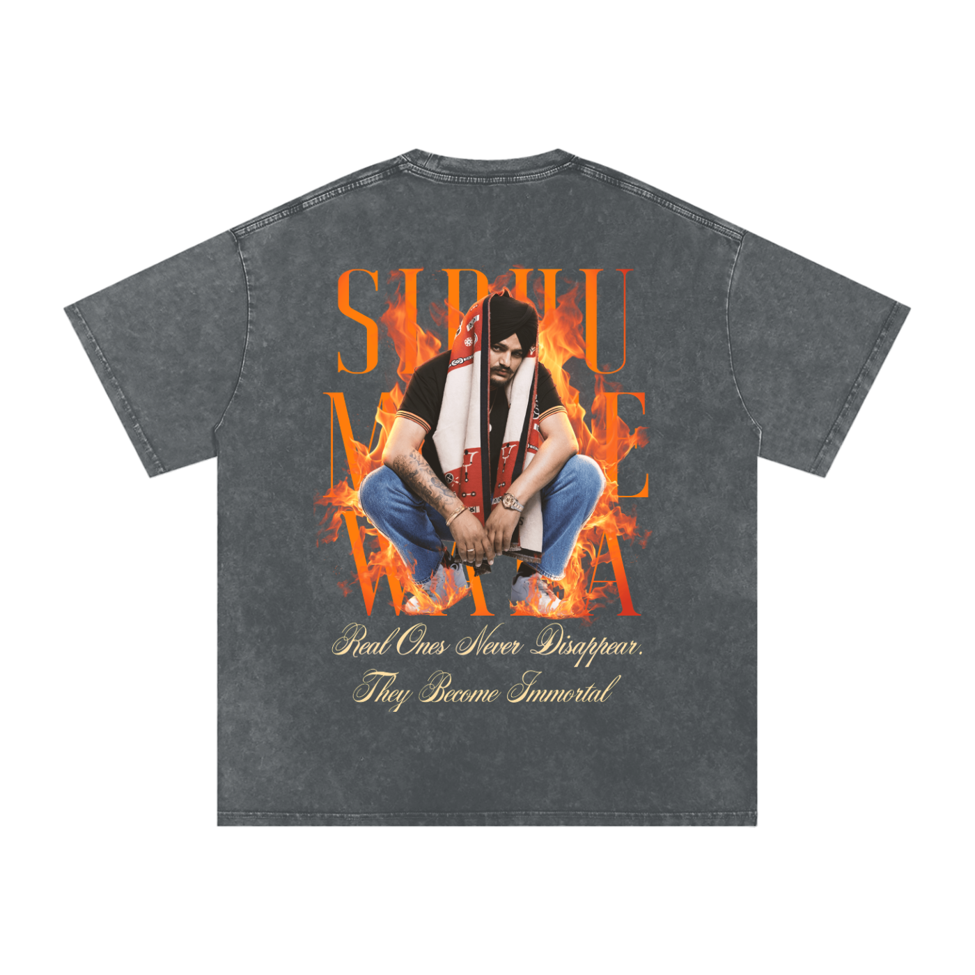 SIDHU MOOSE WALA X Risen Retro Washed Oversized T-Shirt
