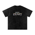 Black t-shirt with 'Rich Heart' text on a white background