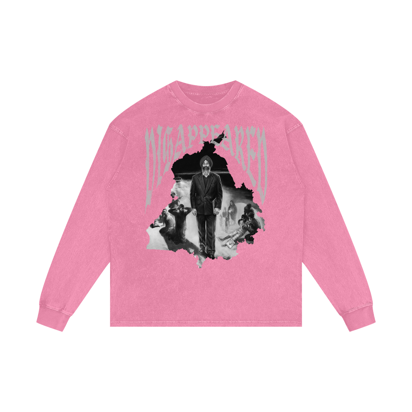 JASWANT SINGH KHALRA DISAPPEARED x Acid Wash Oversize Long Sleeve T-Shirt
