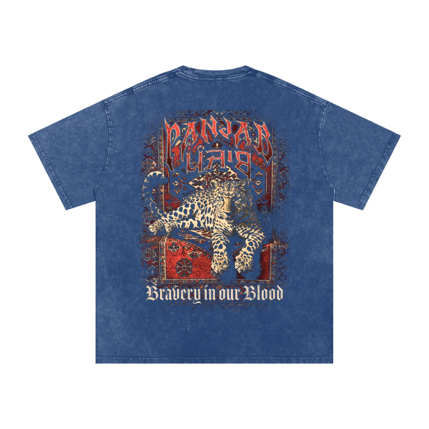 Panjab Bloodline X Risen Retro Snow Washed Oversized Cotton T-Shirt