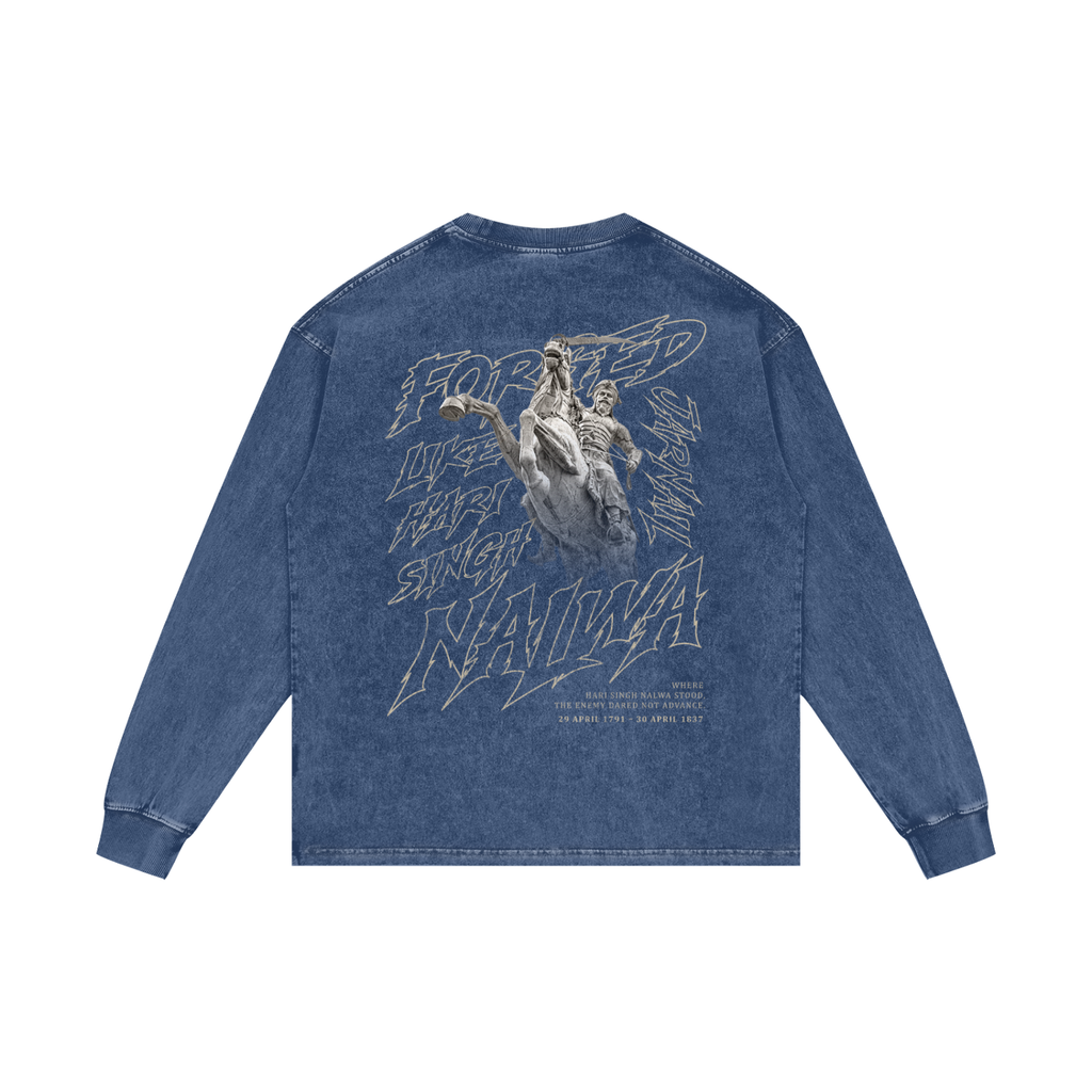 FEARLESS HARI SINGH NALWA | RISENRETRO | Acid Wash Oversize Long Sleeve T-Shirt