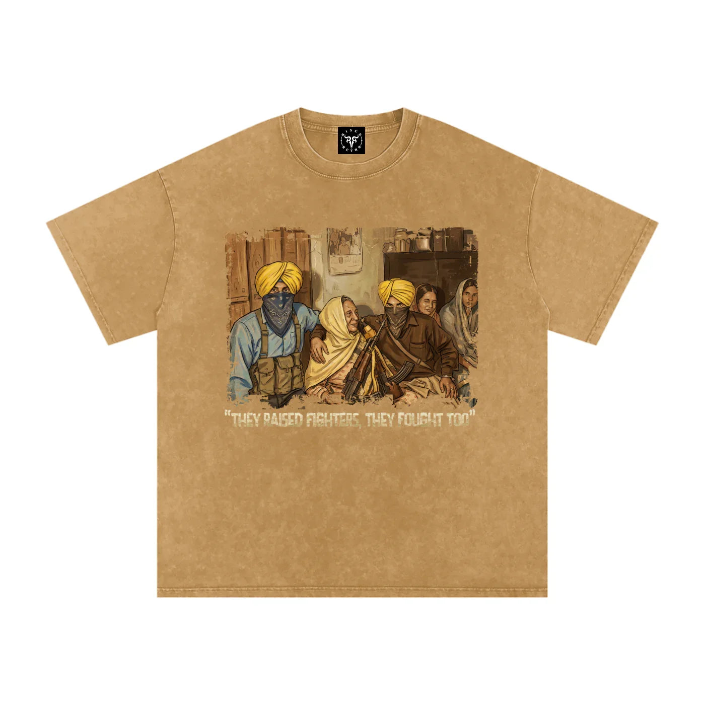 Mothers of Courage X Risen Retro Snow Washed Oversized Cotton T-Shirt