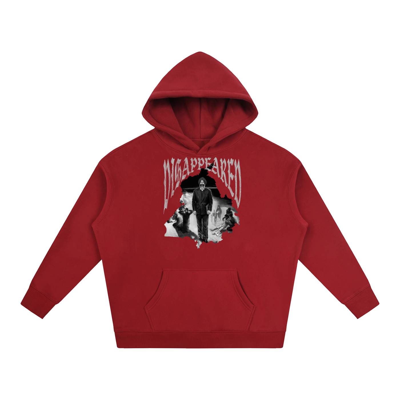 JASWANT SINGH KHALRA DISAPPEARED X RISEN RETRO Oversize Fleeced Hoodie