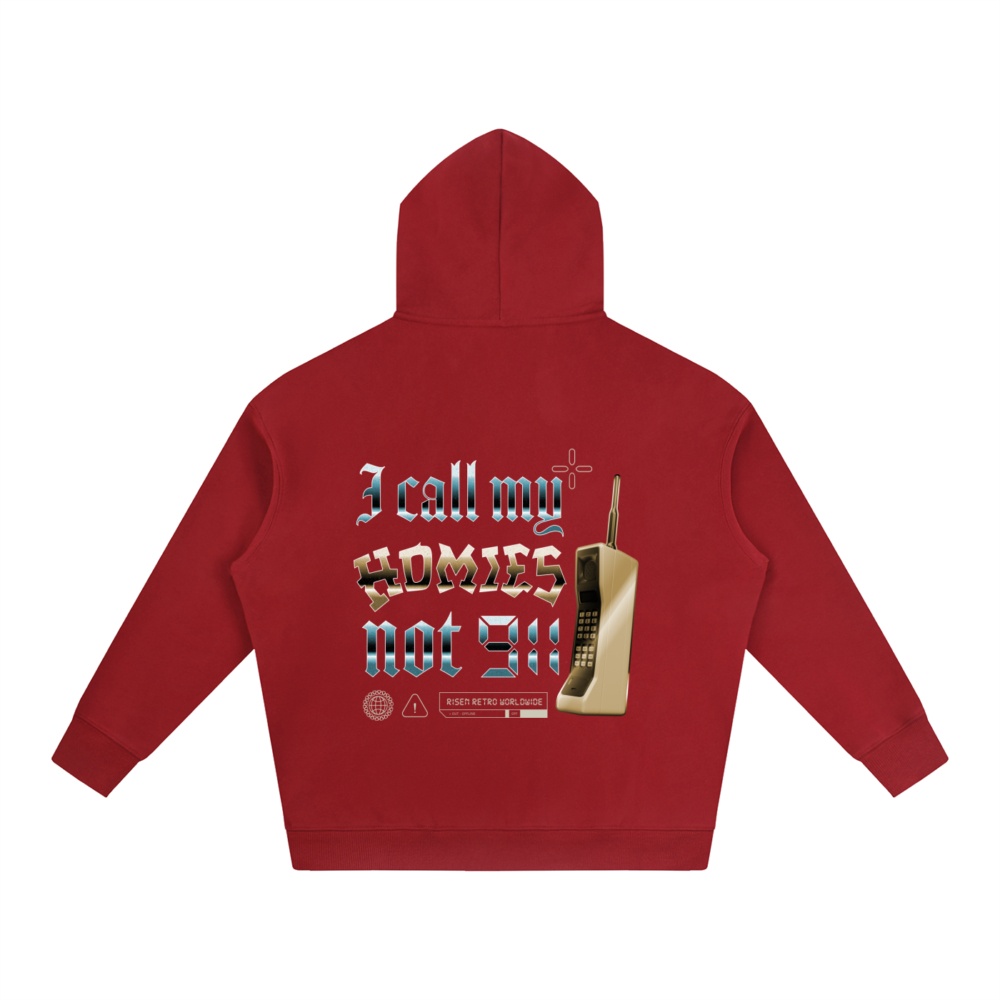 HOMIES 911 X RisenRetro Oversize Fleeced Hoodie