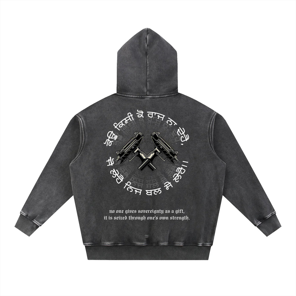 FORCE OF WILL X RisenRetro Snow Wash Fleece Oversize Hoodie