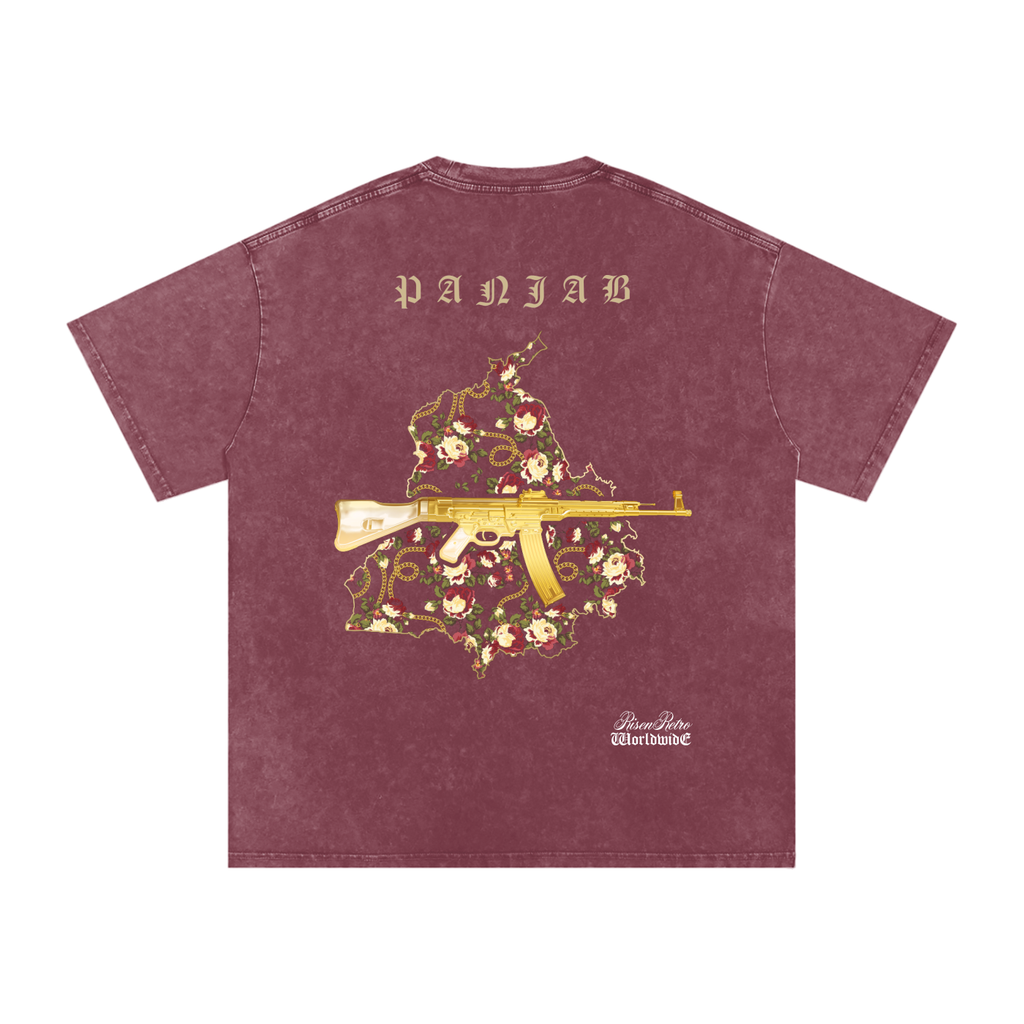 Vintage Panjab V3 X RisenRetro Snow Washed Oversized Cotton T-Shirt