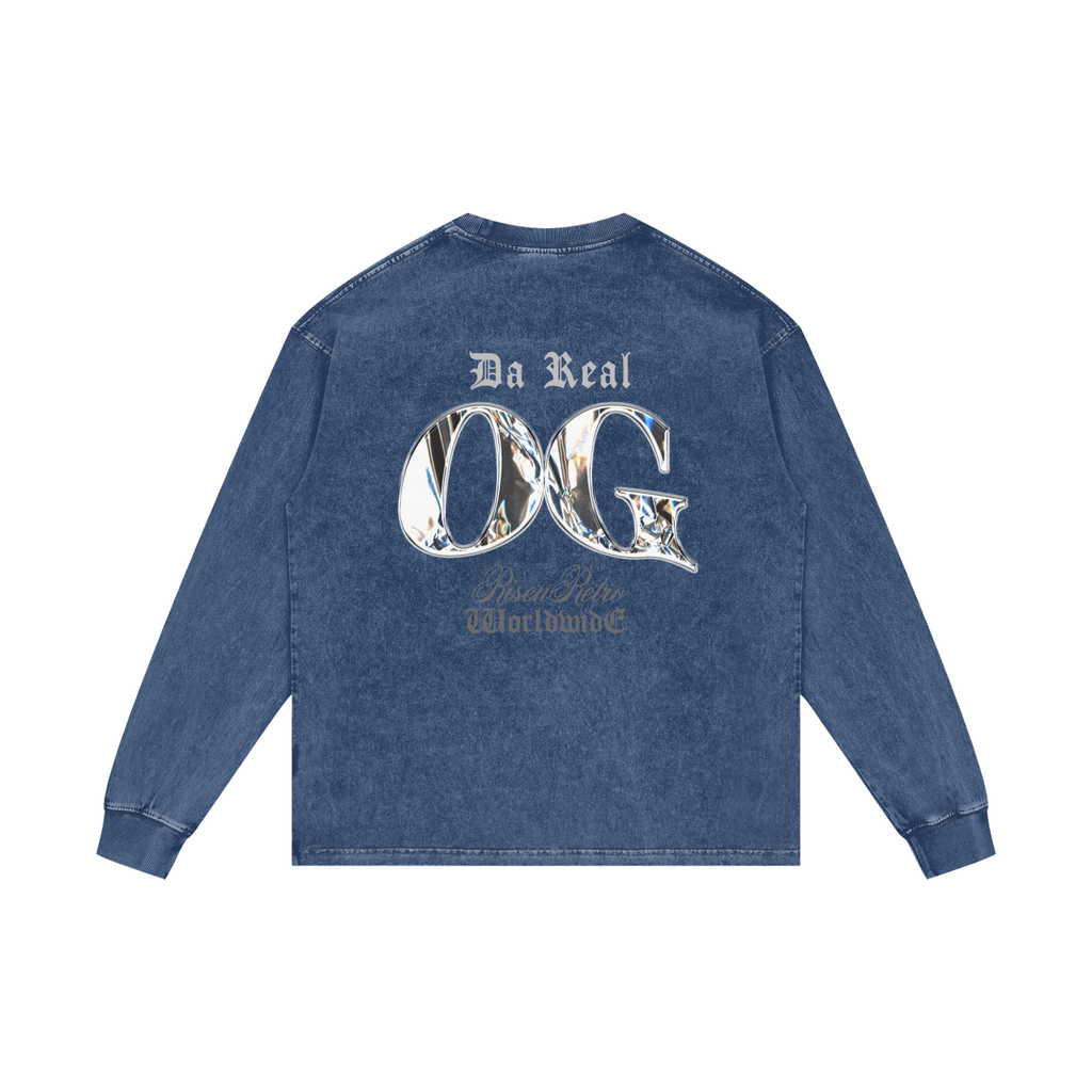 DA REAL OG | RISENRETRO | Acid Wash Oversize Long Sleeve T-Shirt