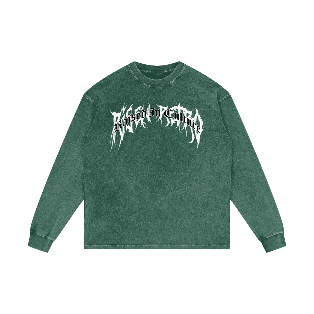 RAISED IN CULTURE | RISENRETRO | Acid Wash Oversize Long Sleeve T-Shirt