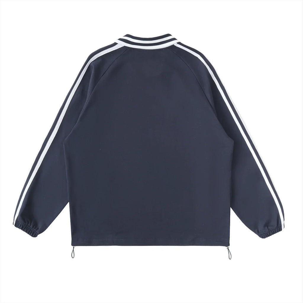 Panjab Legacy Contrast Striped Lapel Collar Sweatshirt