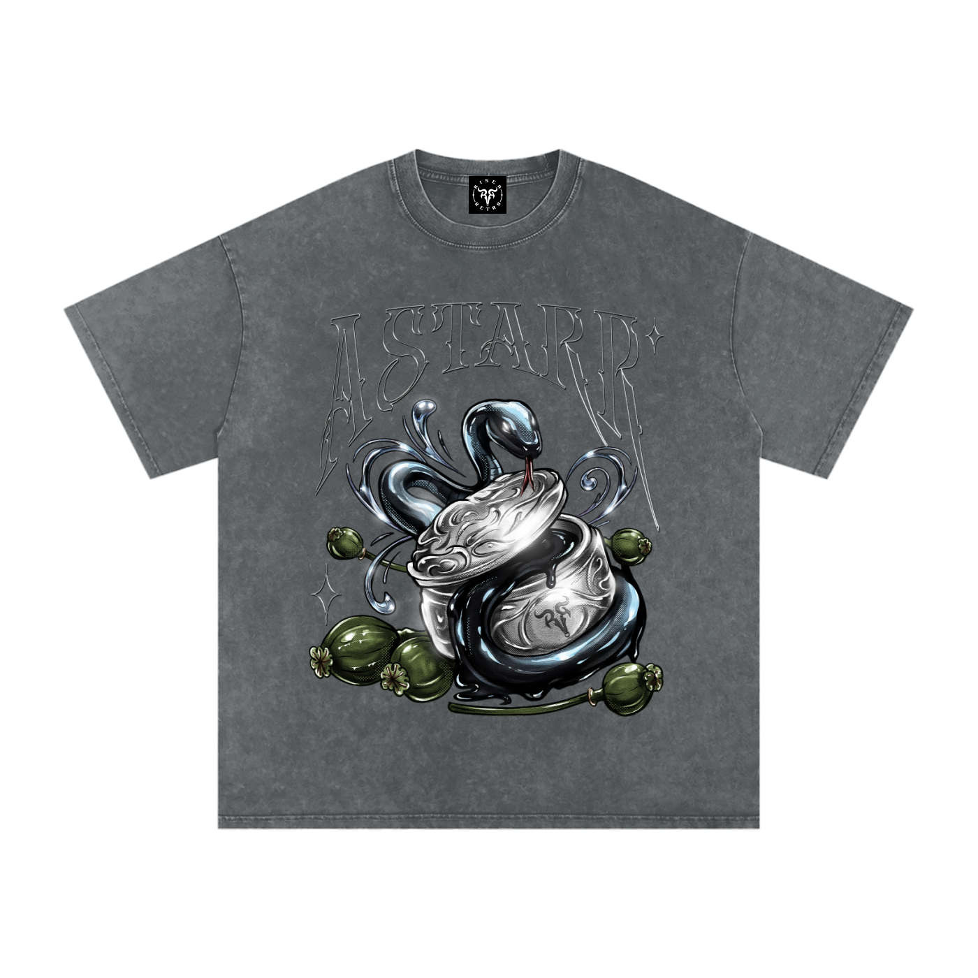 ASTARR x RISEN RETRO Snow Washed Oversized Cotton T-Shirt