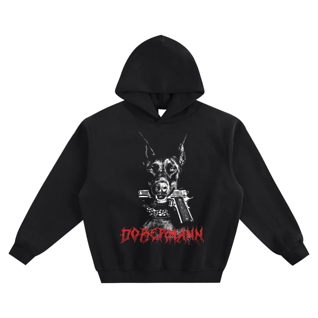 Dobermann X RisenRetro Fleeced Boxy Hoodie