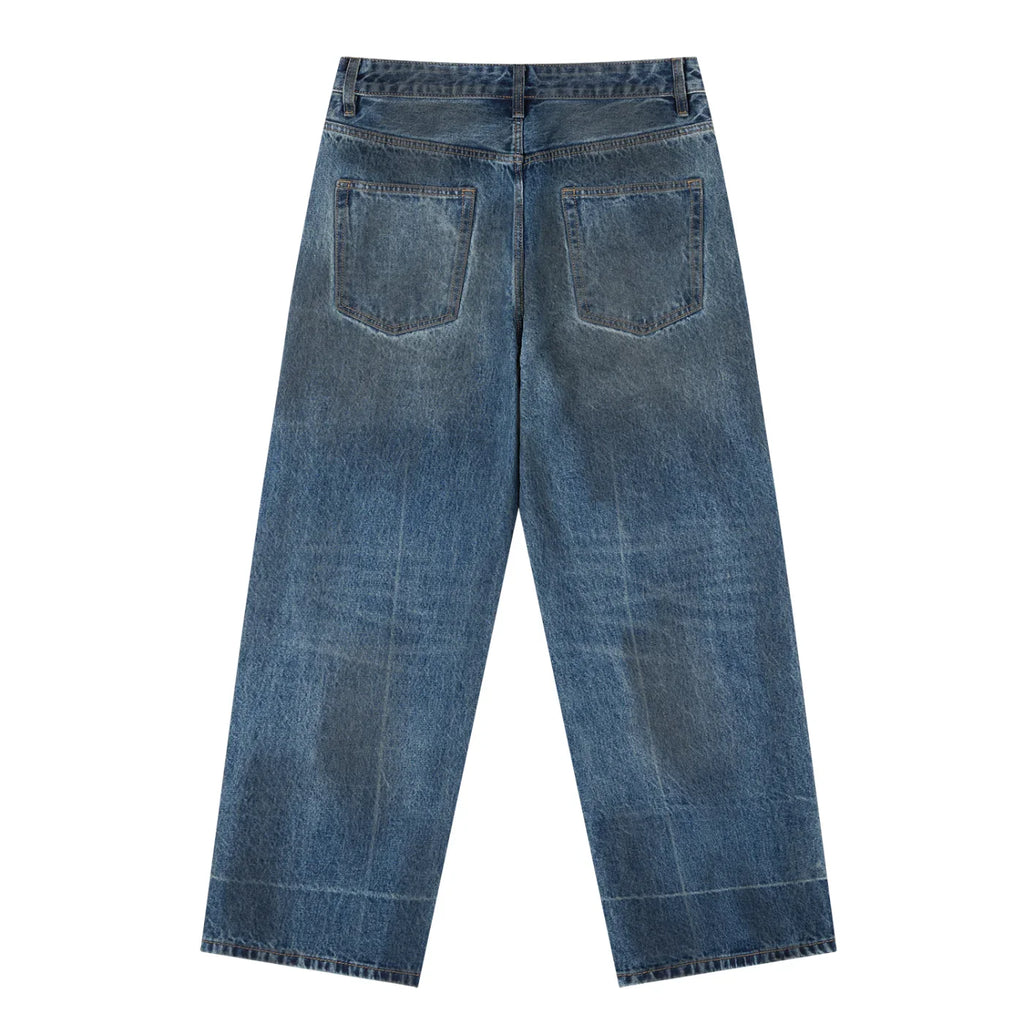 RisenRetro Vintage Wash Baggy Denim Jeans