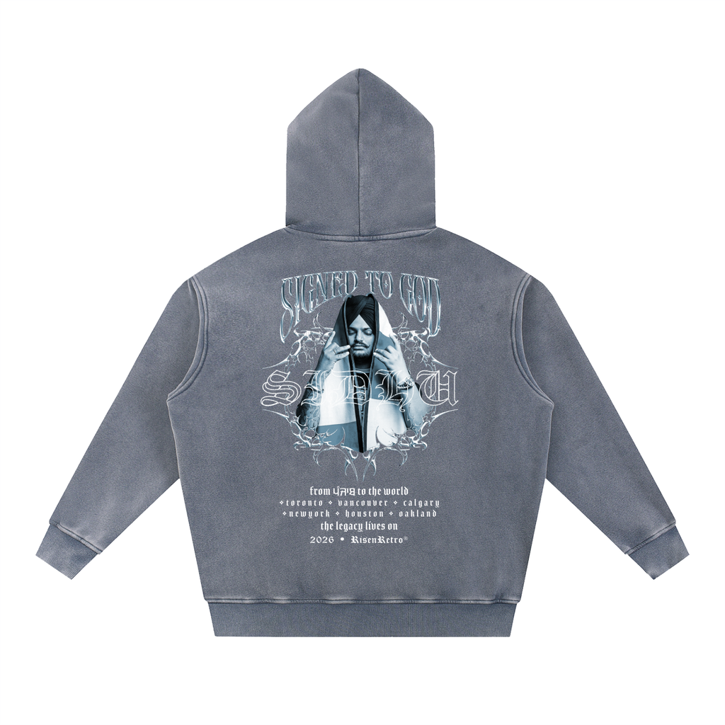 SIGNED TO GOD | Snow Wash Fleece Oversize Hoodie | SMW | RISENRETRO