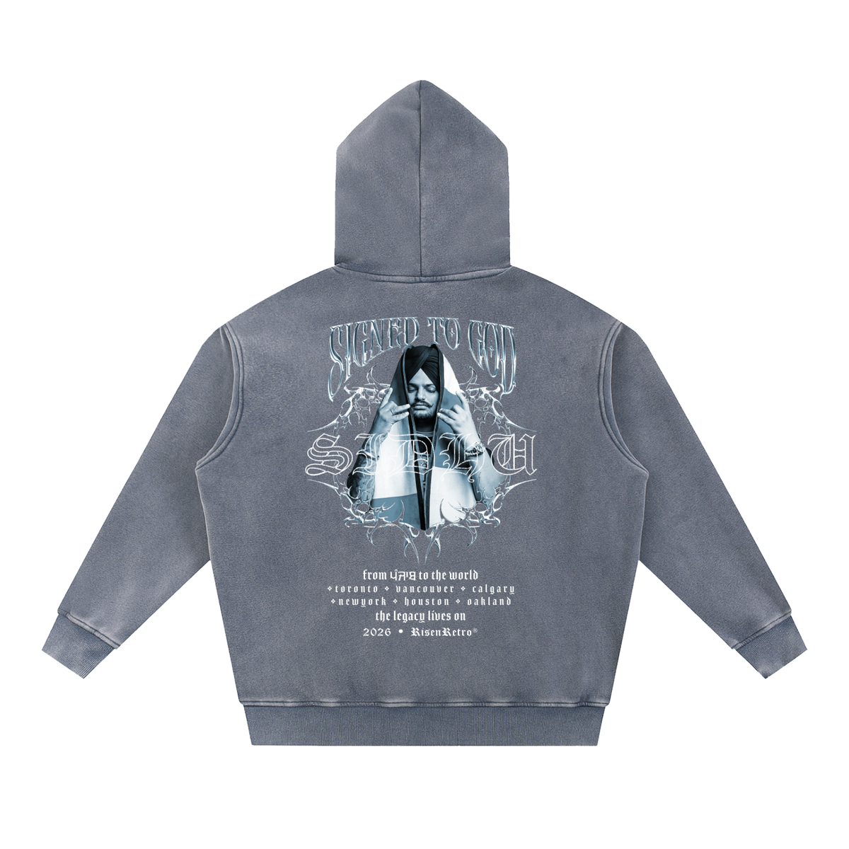 SIGNED TO GOD | Snow Wash Fleece Oversize Hoodie | SMW | RISENRETRO