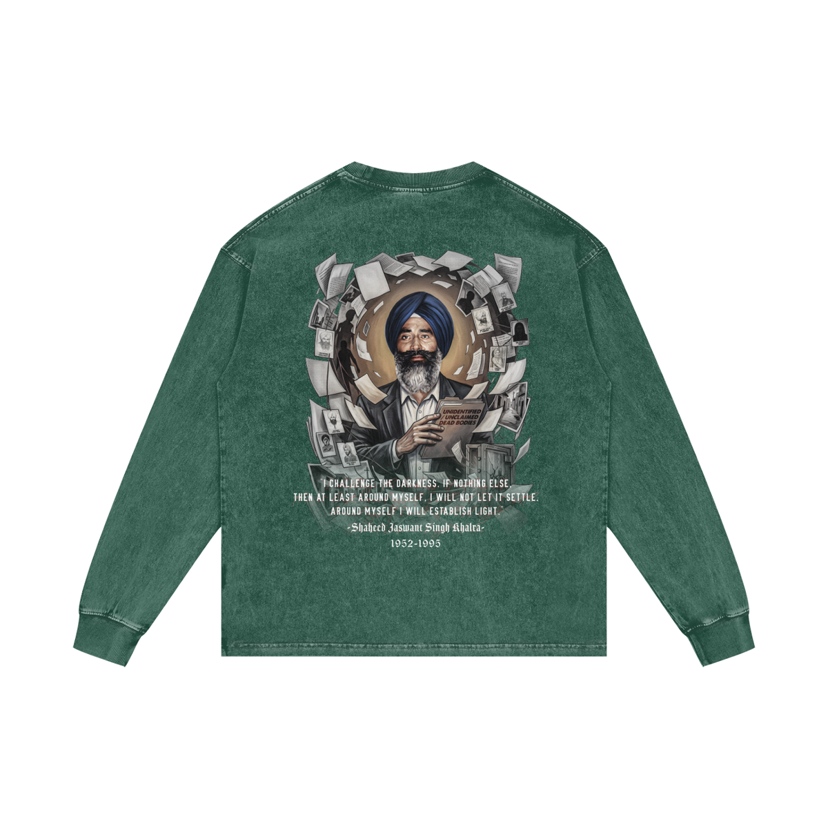 JASWANT SINGH KHALRA | RISENRETRO| Acid Wash Oversize Long Sleeve T-Shirt