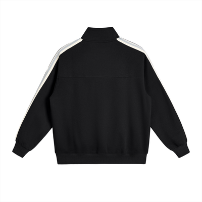 Motion Set X RisenRetro Contrast Side-Stripe Stand Collar  Jacket