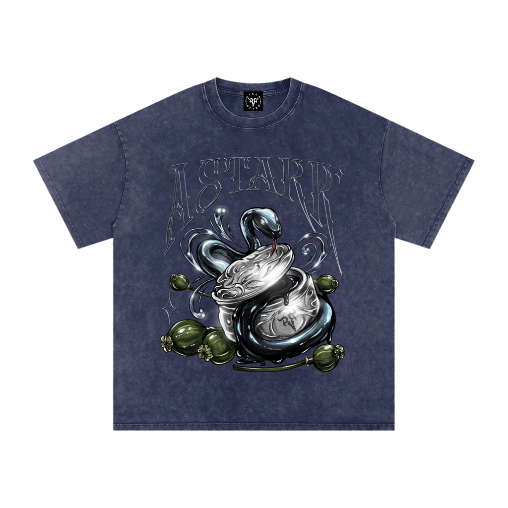 ASTARR x RISEN RETRO Snow Washed Oversized Cotton T-Shirt