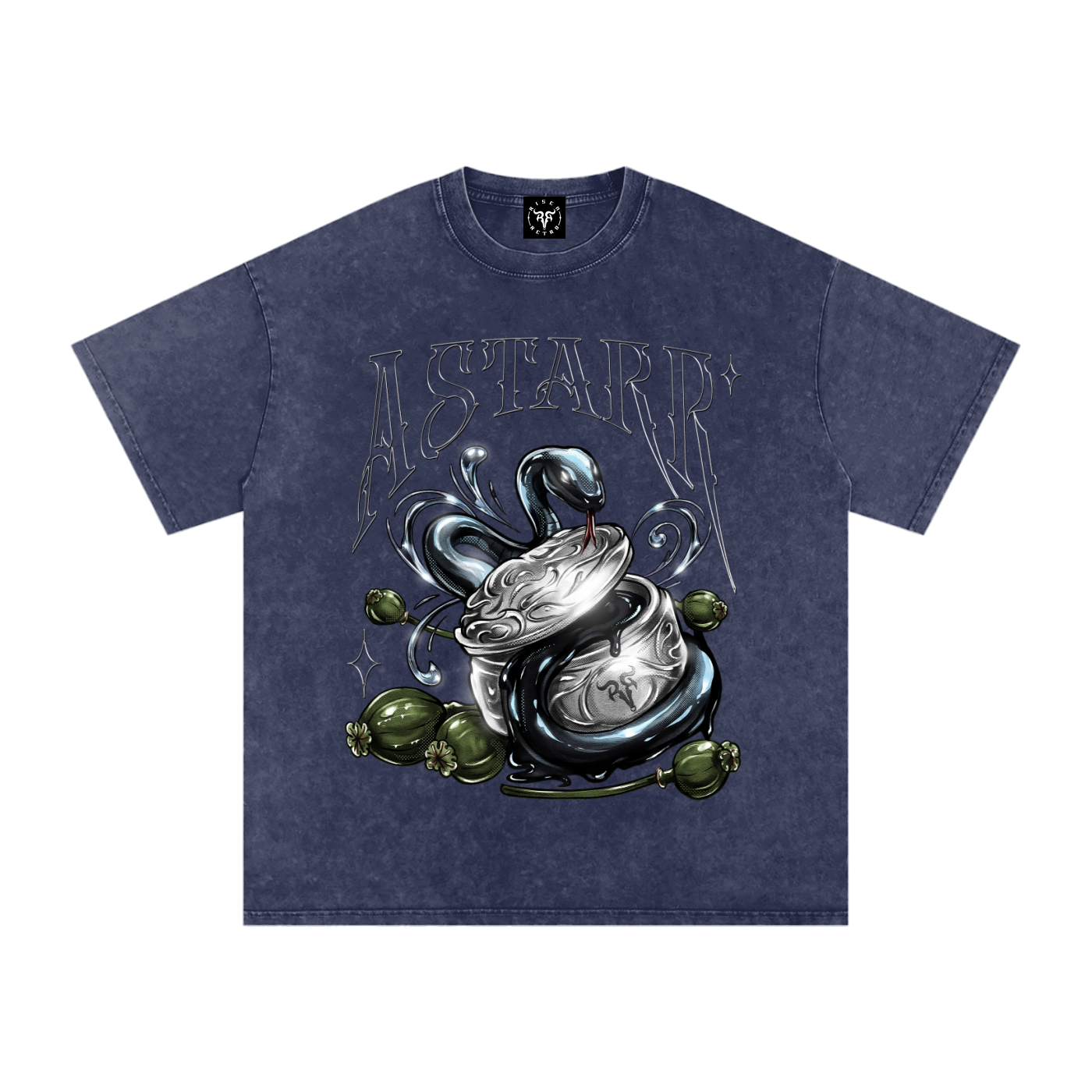 ASTARR x RISEN RETRO Snow Washed Oversized Cotton T-Shirt