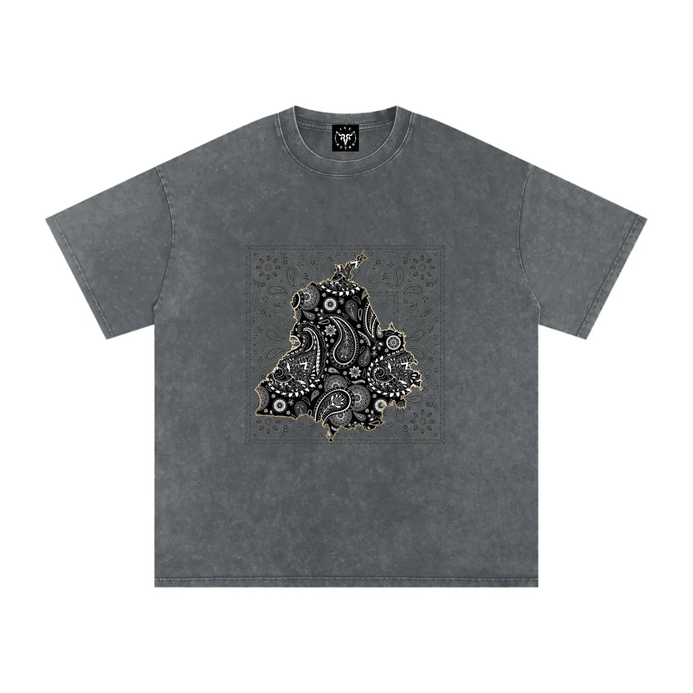 T-shirt oversize en coton délavé Panjab X Bandana Paisley v2
