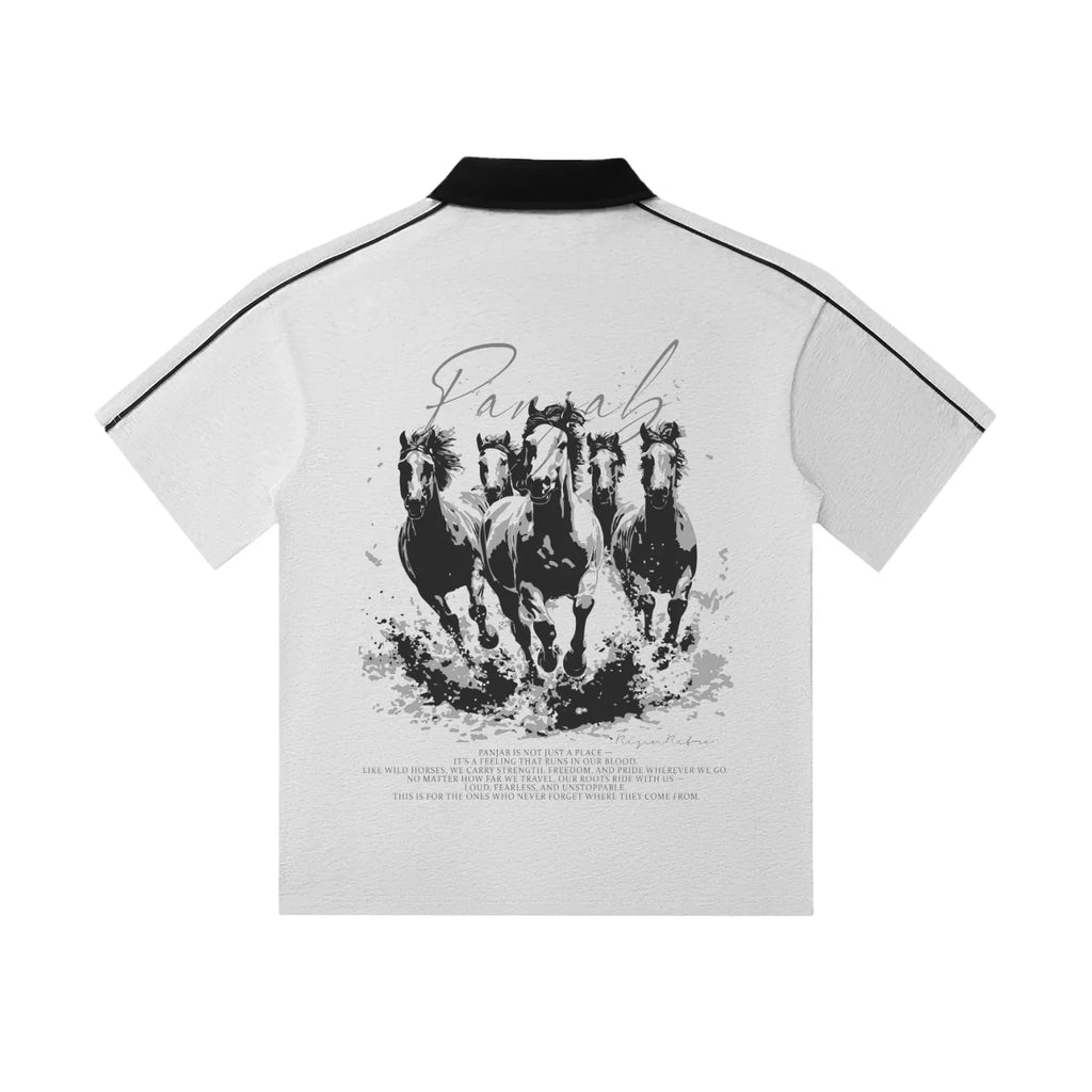 Punjab Polo Club X Risen Retro Contrast Collar Short-Sleeve Polo Shirt