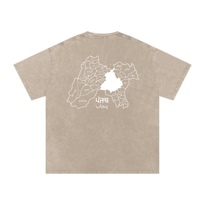 Sher-e-Punjab: Nalwa Edition X Risen Retro Snow Washed Oversized Cotton T-Shirt