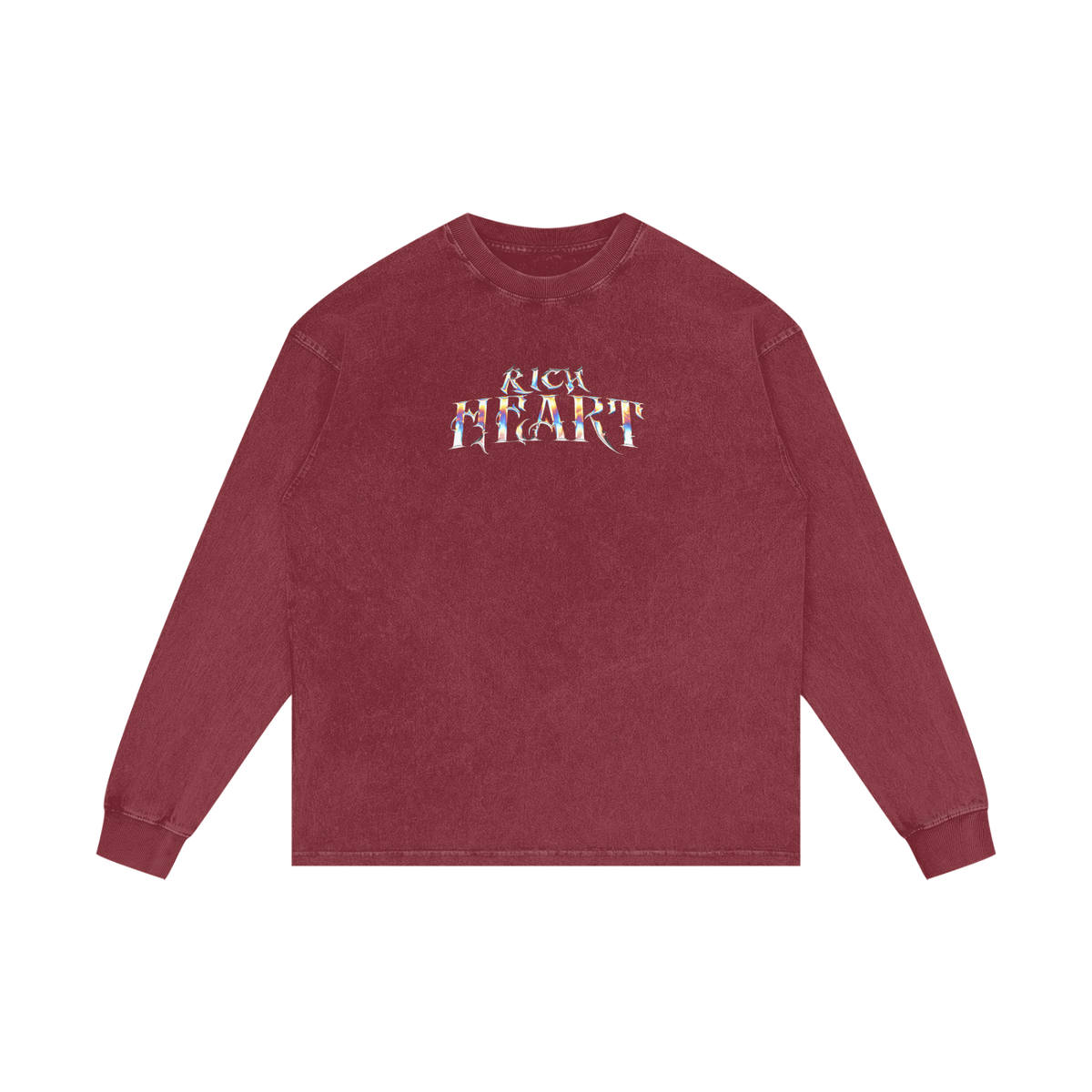 RICH HEART | RISENRETRO | Acid Wash Oversize Long Sleeve T-Shirt