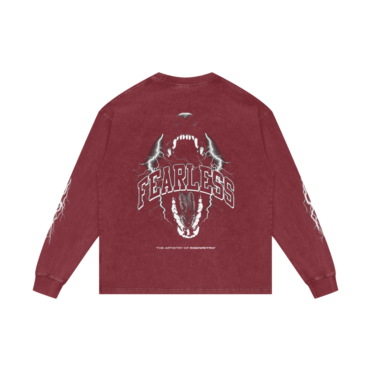 FEARLESS | RISENRETRO | Acid Wash Oversize Long Sleeve T-Shirt