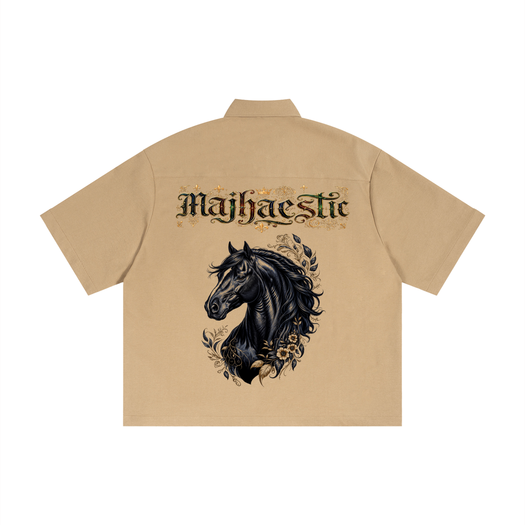MAJHAESTIC X RisenRetro Unisex Boxy Heavyweight Short Sleeve Shirt