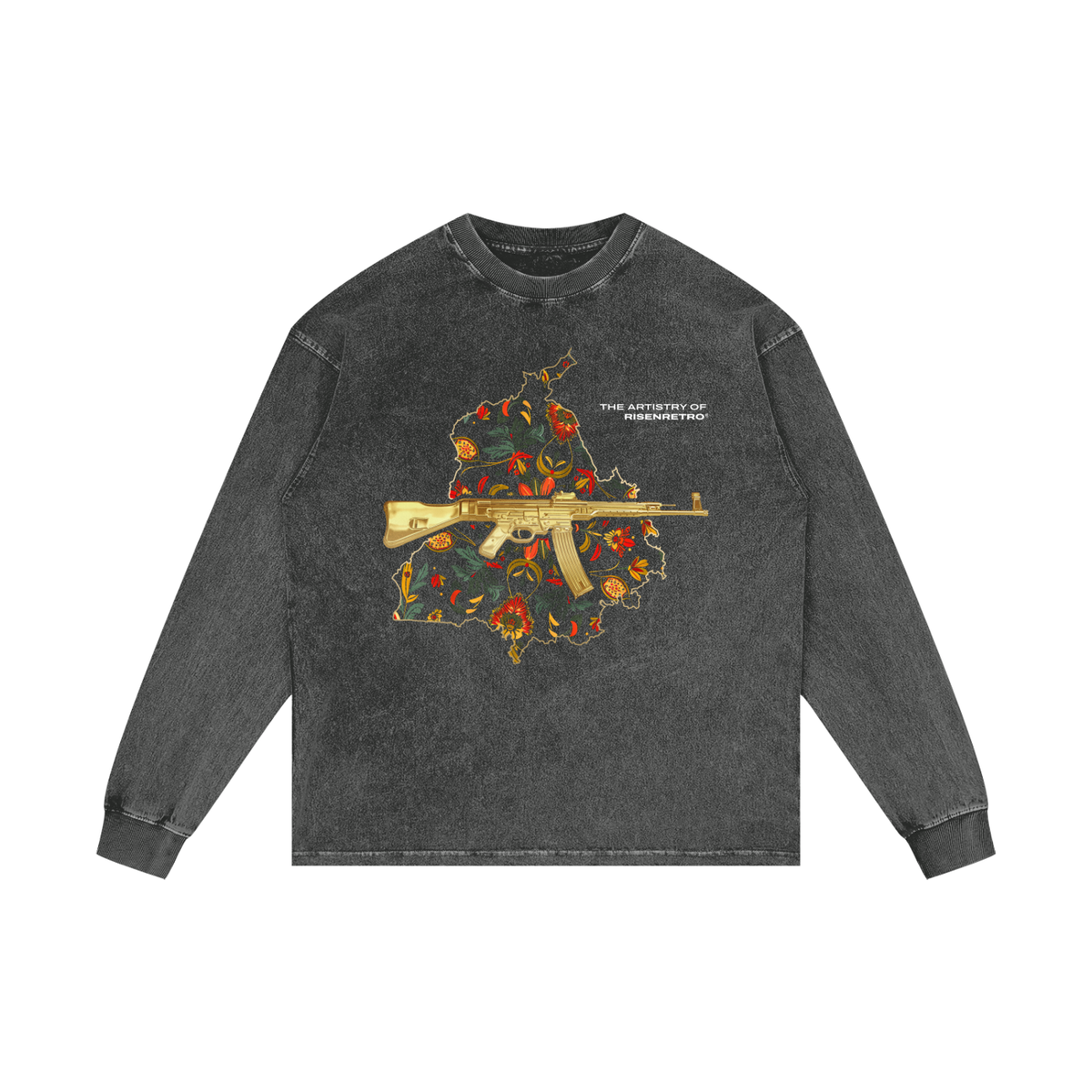 VINTAGE PANJAB | RISENRETRO | Acid Wash Oversize Long Sleeve T-Shirt