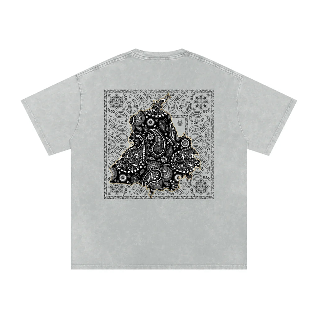 T-shirt oversize en coton délavé à motif cachemire Panjab X Bandana