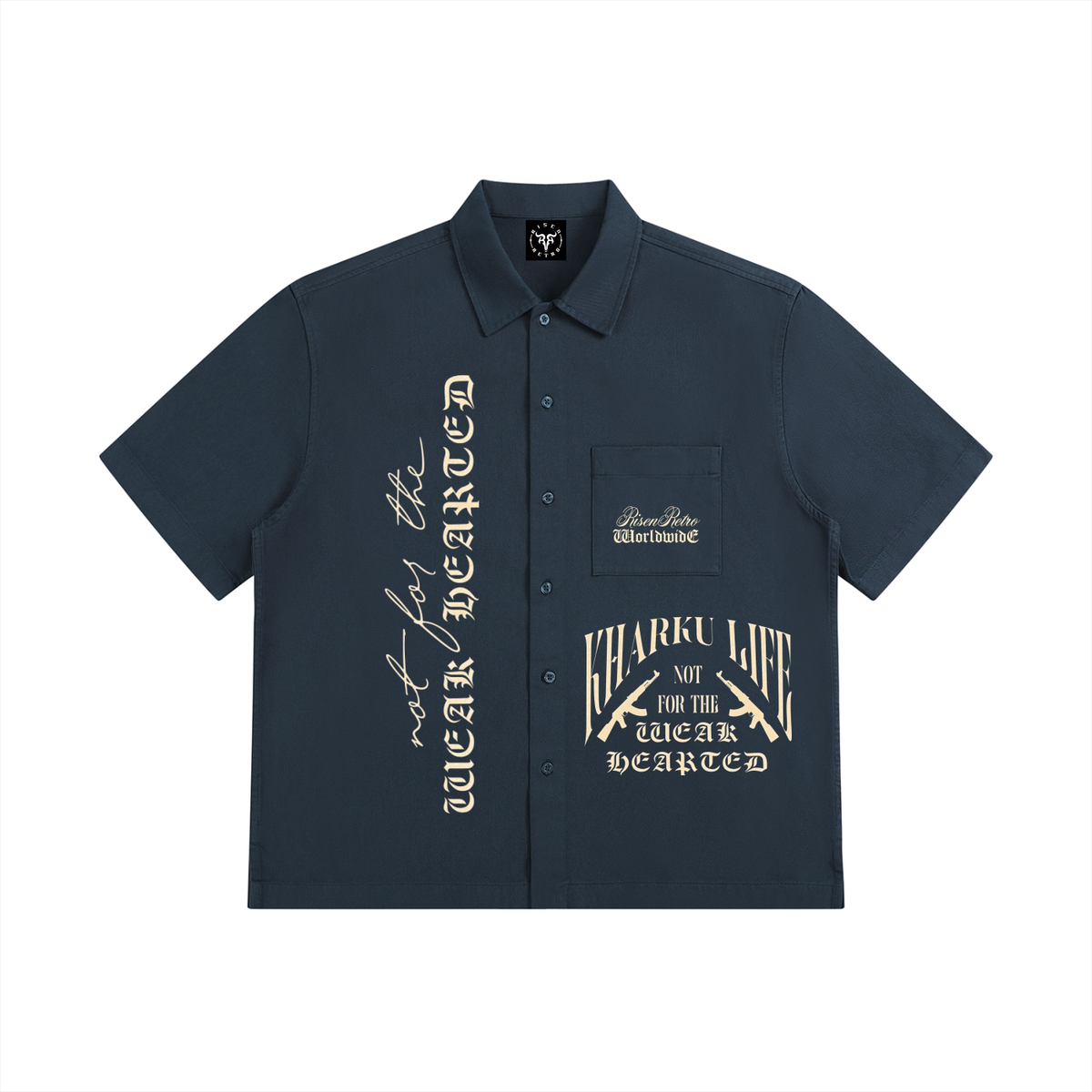 KHARKU LIFE V2 | RISENRETRO | Unisex Boxy Patch Pocket Short Sleeve Shirt