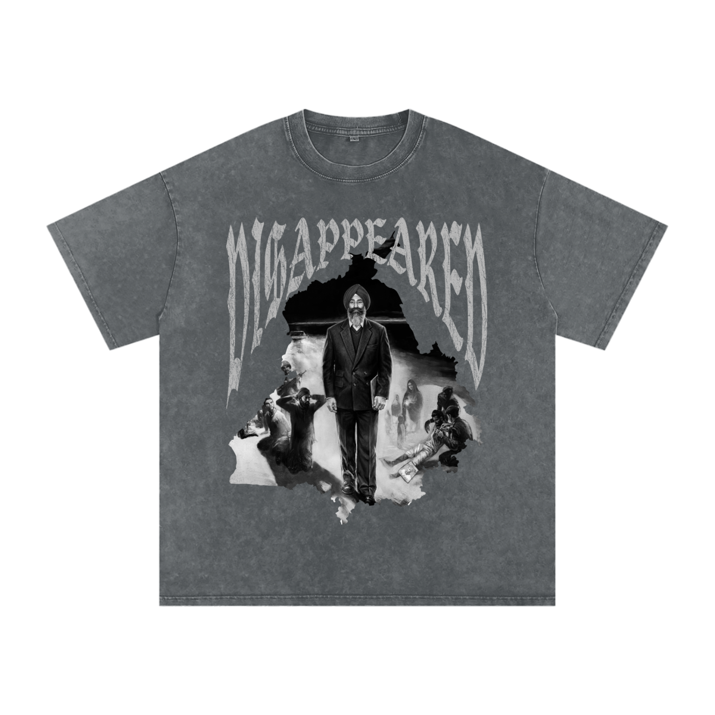 JASWANT SINGH KHALRA DISAPPEARED X  Washed Oversized T-Shirt