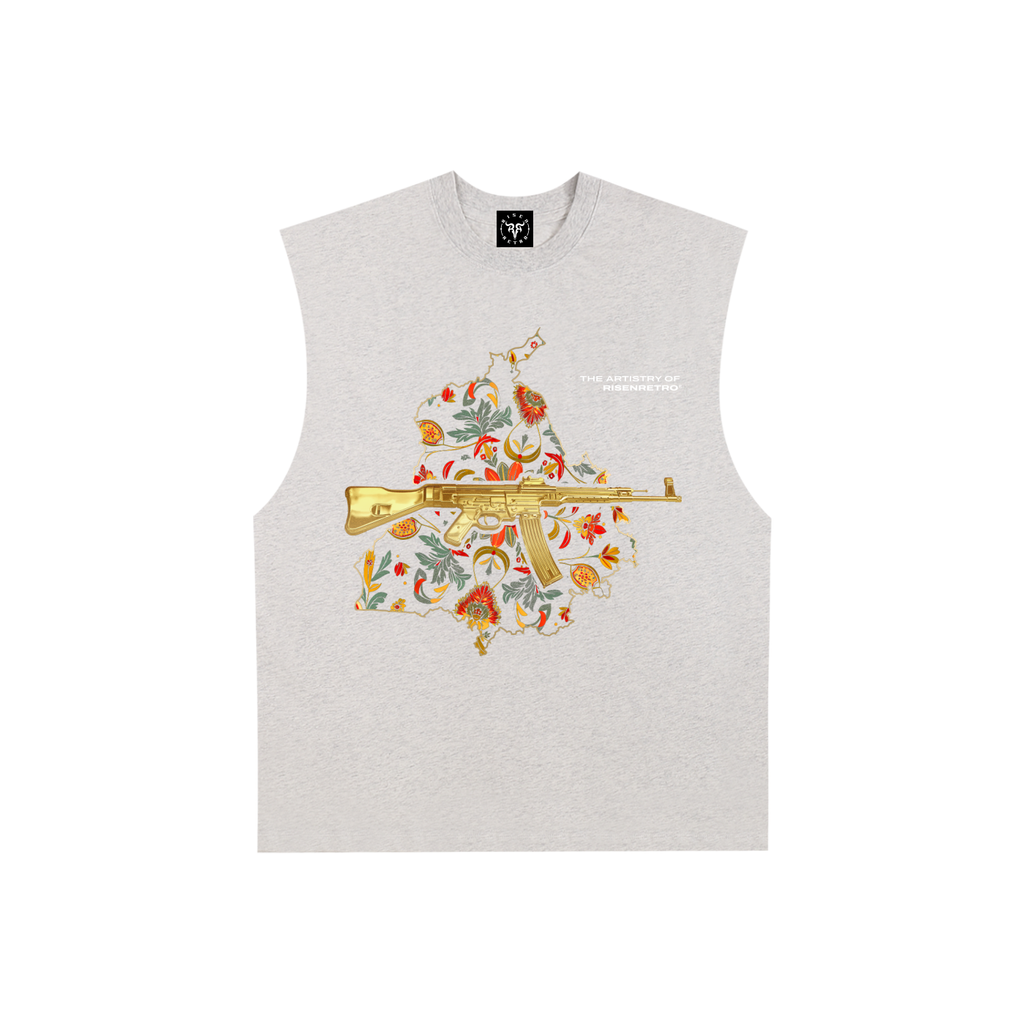 VINTAGE PANJAB | RISENRETRO | Raw Edge Cotton Tank Top