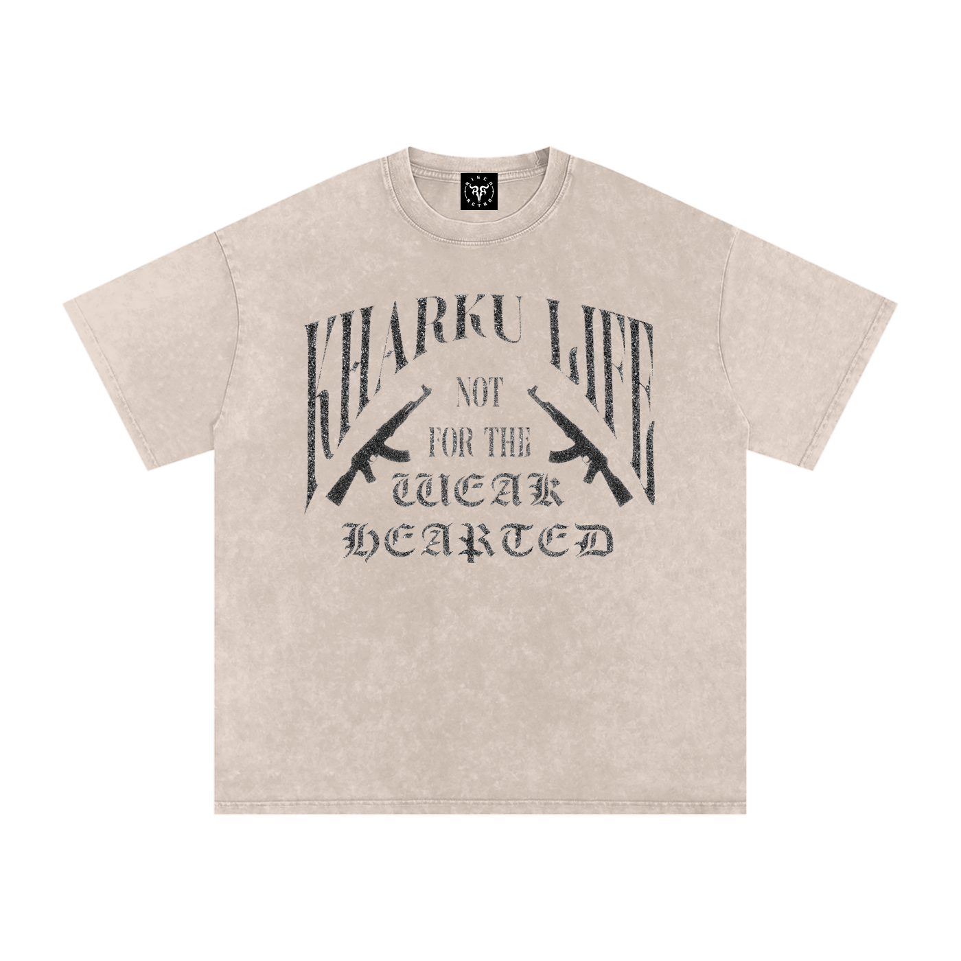 KHARKU LIFE x RISEN RETRO Snow Washed Oversized Cotton T-Shirt