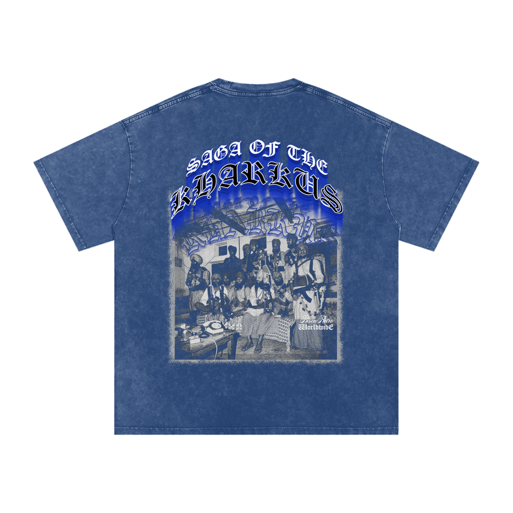 SAGA OF THE KHARKU'S | Snow Washed Oversized Cotton T-Shirt | RISENRETRO