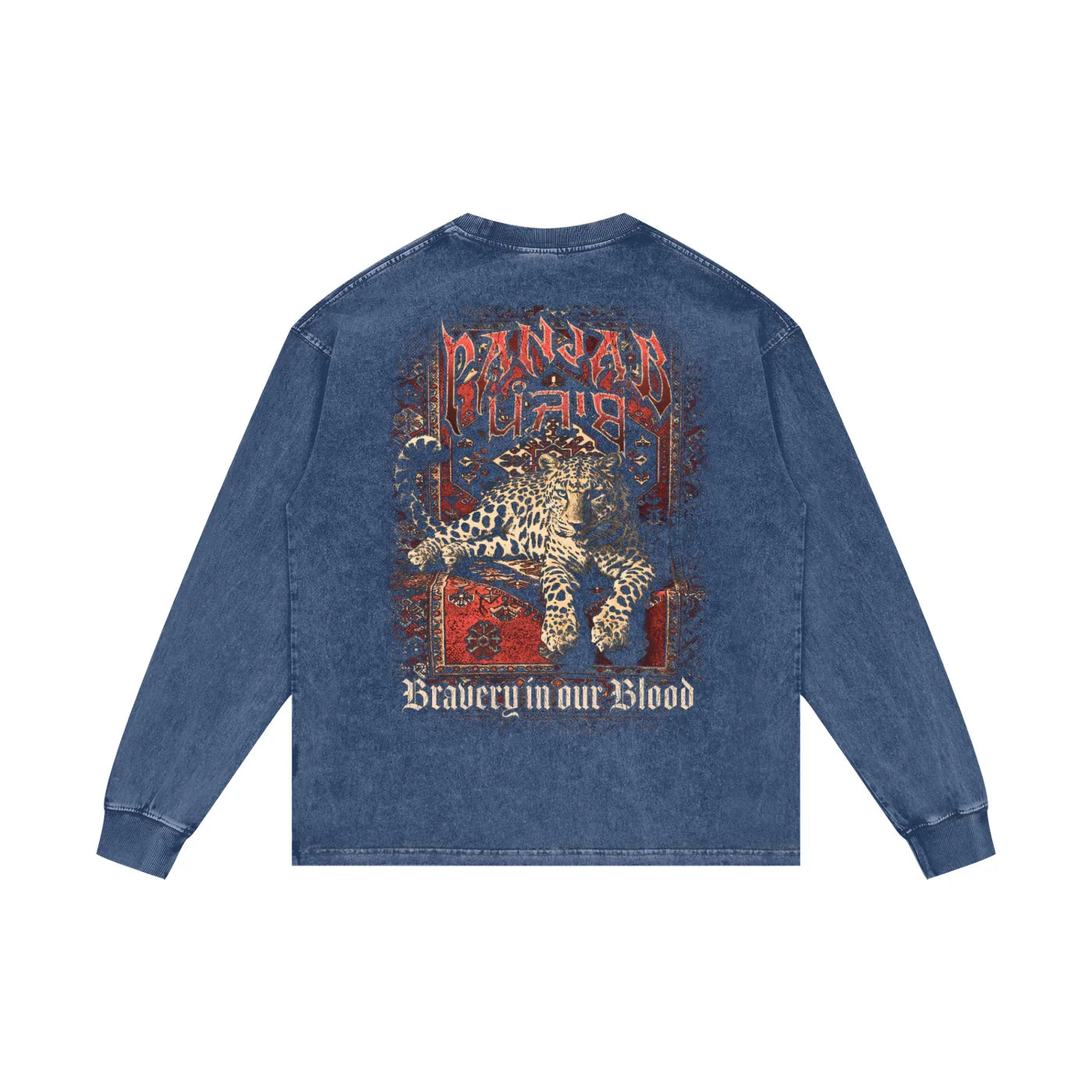 Panjab Bloodline X RisenRetro Acid Wash Oversize Long Sleeve T-Shirt