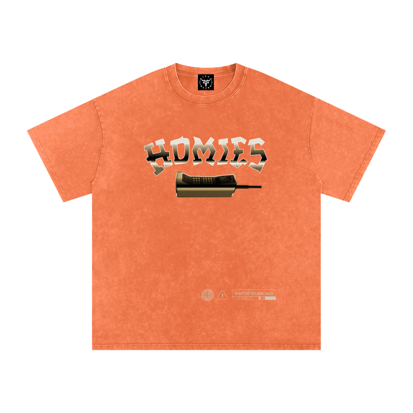 HOMIES 911 x RISEN RETRO Snow Washed Oversized Cotton T-Shirt