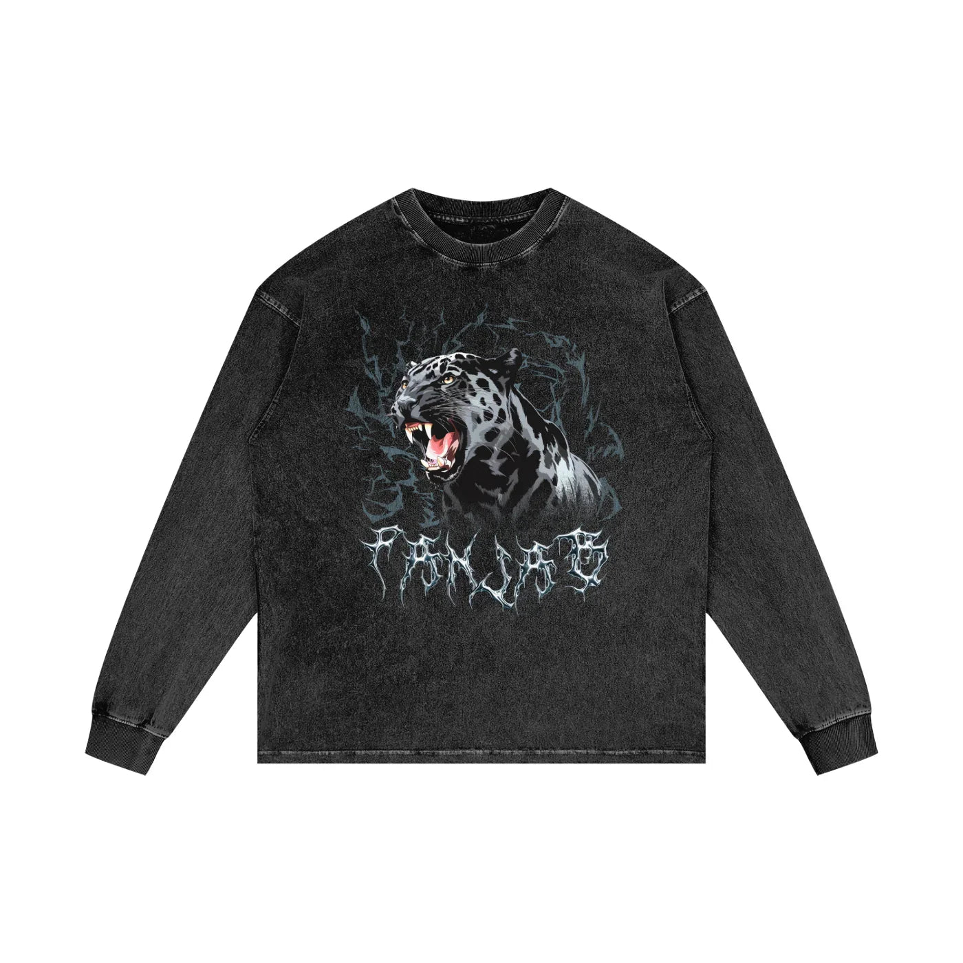 Panjab Panther Y2K X RisenRetro Acid Wash Oversize Long Sleeve T-Shirt