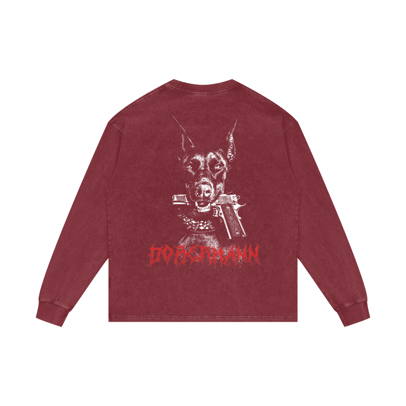 Dobermann X RisenRetro Acid Wash Oversize Long Sleeve T-Shirt