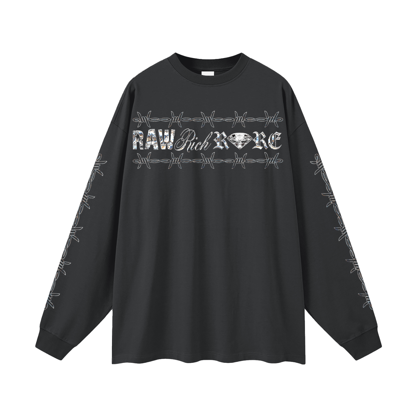 RAW RICH RARE X Risen Retro Oversized Unisex Long Sleeve T-Shirt