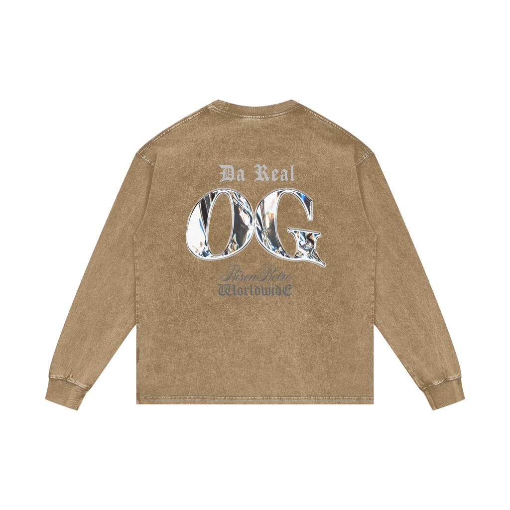 DA REAL OG | RISENRETRO | Acid Wash Oversize Long Sleeve T-Shirt