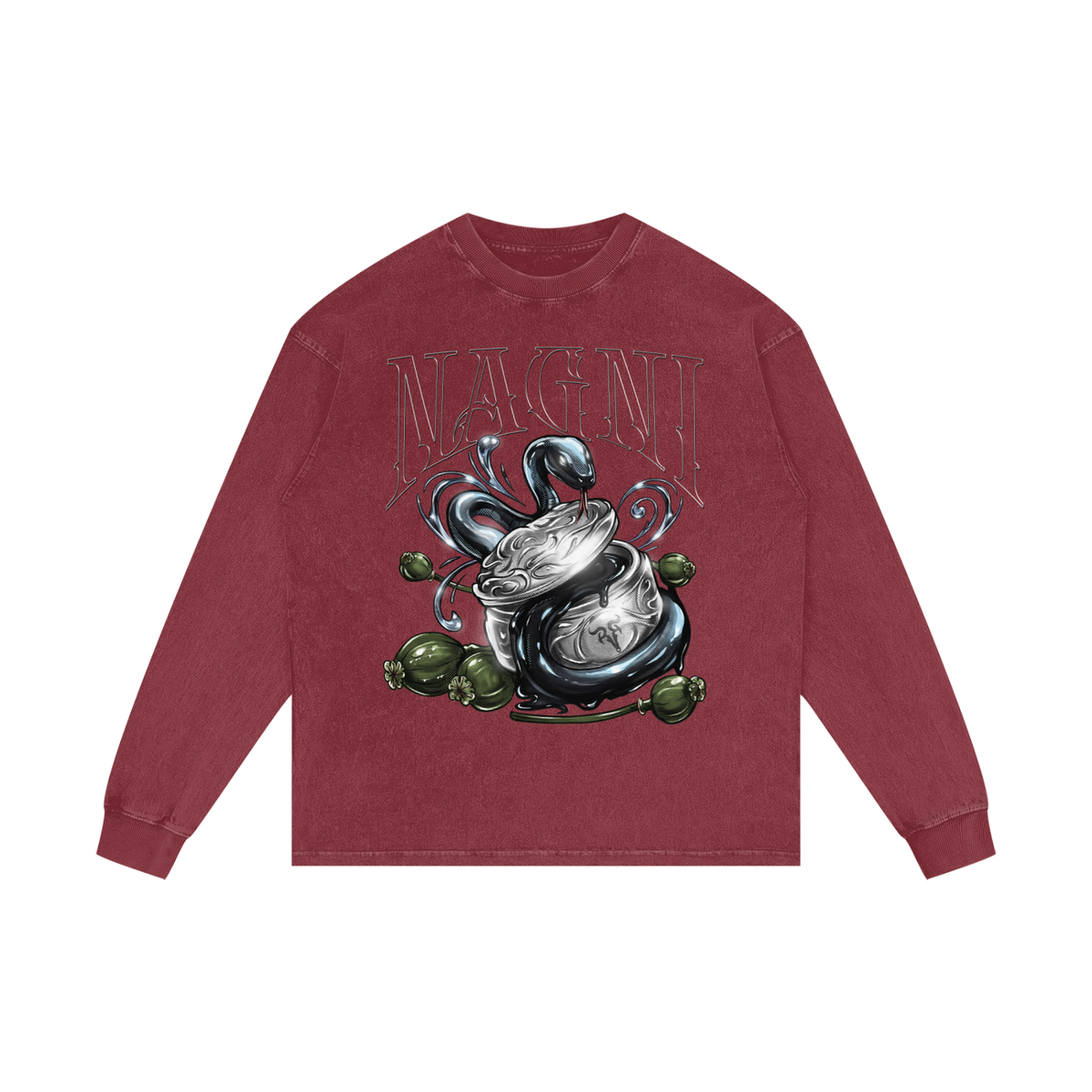 NAGNI | RISENRETRO | Acid Wash Oversize Long Sleeve T-Shirt